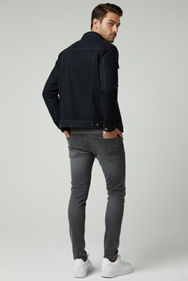 Likralı Dar Erkek Pantolon Füme - Erkek Pantolon