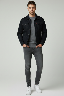 Likralı Dar Erkek Pantolon Füme - Erkek Pantolon