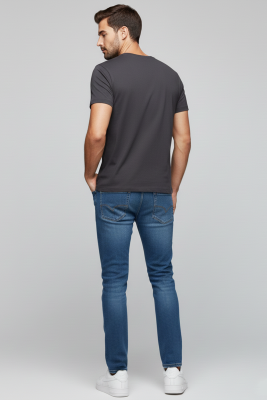 Likralı Dar Paça Erkek Pantolon Mavi - Erkek Pantolon