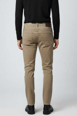 Likralı Gabardin Erkek Pantolon Bej - Erkek Pantolon