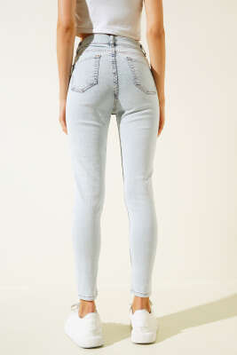 Likralı Skinny Jean Pantolon Buz Mavisi - Kadın Giyim Modelleri