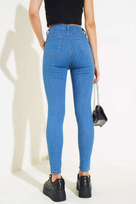 Likralı Skinny Jean Pantolon Kot Mavisi - Kadın Giyim Modelleri