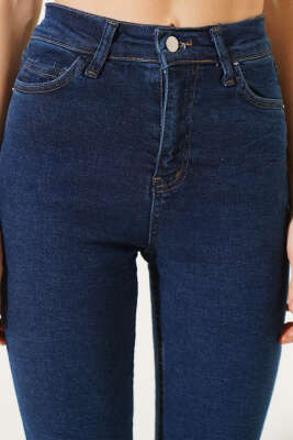 Likralı Skinny Jean Pantolon Koyu Mavi - Kadın Giyim Modelleri