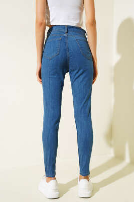 Likralı Skinny Jean Pantolon Orta Mavi - Pantolon