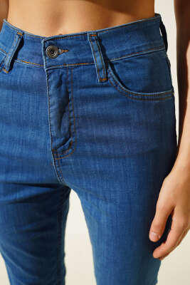 Likralı Skinny Jean Pantolon Orta Mavi - Pantolon