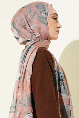Lilyum Desen Bambu Kraş Şal Latte - Başörtüsü