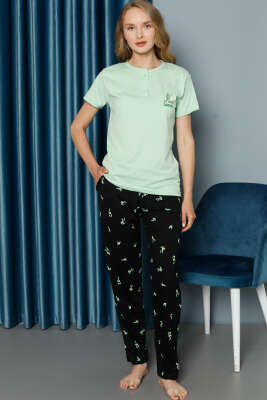 Limon Desenli Kısa Kol Pijama Takımı Lime - Kadın Pijama Takımı