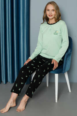 Limon Desenli Pijama Takımı Yeşil - Pijama & Gecelik