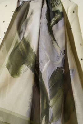 Lina Desenli Soft Şal Haki - Başörtüsü