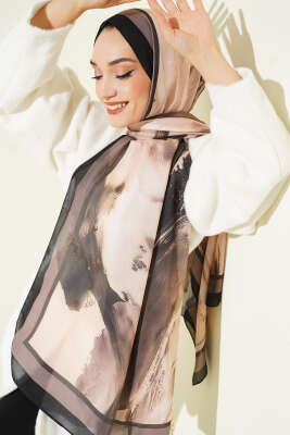 Lina Desenli Soft Şal Siyah 