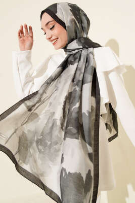 Linea Serisi Desenli Şal Füme - VERTU (NYD TEKSTİL)