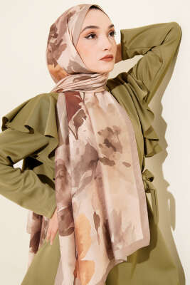 Linea Serisi Desenli Şal Kum Bej 