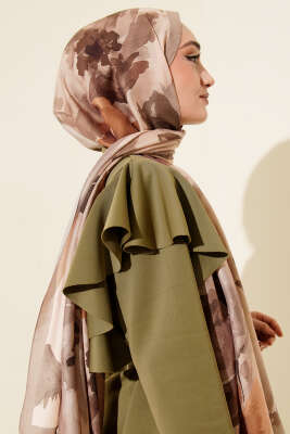 Linea Serisi Desenli Şal Kum Bej - Başörtüsü