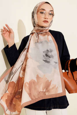 Linea Serisi Desenli Şal Latte 