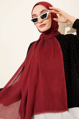 Liora Pamuk Şal Bordo -83 - Başörtüsü