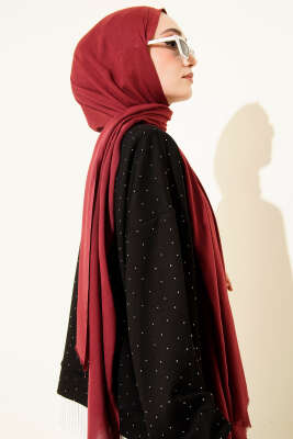 Liora Pamuk Şal Bordo -83 - Başörtüsü