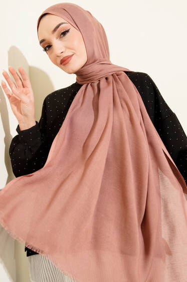 Liora Pamuk Şal Gül Kurusu -50 - Başörtüsü