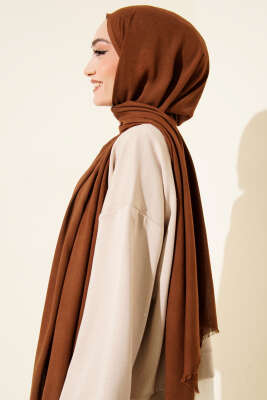 Liora Pamuk Şal Kahve -11 - Başörtüsü