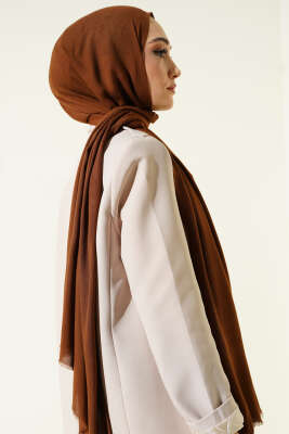 Liora Pamuk Şal Kahve -11 - Başörtüsü