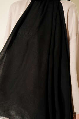 Liora Pamuk Şal Siyah -2 - Başörtüsü