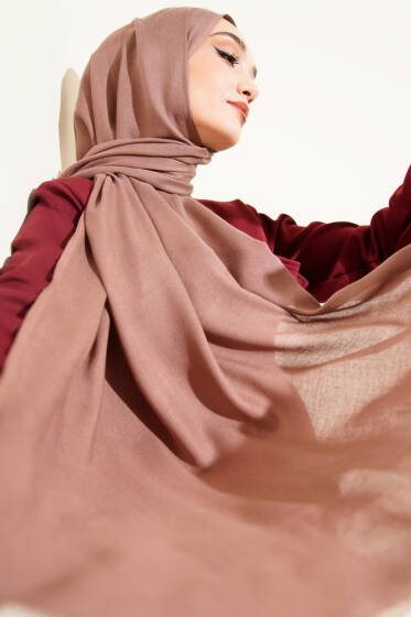 Liora Pamuk Şal Soft Kahve -78 - Başörtüsü