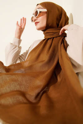 Liora Pamuk Şal Taba -152 - MODA KAŞMİR