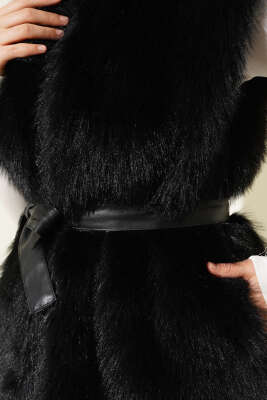 Lolita Peluş Kuşaklı Yelek Siyah - 700-1000 TL Ürünler