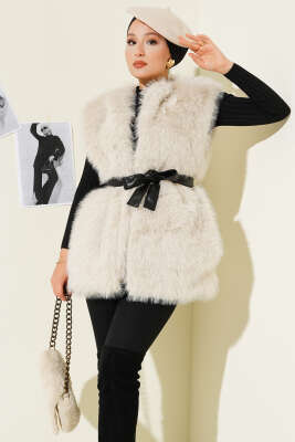 Lolita Peluş Kuşaklı Yelek Taş - 700-1000 TL Ürünler