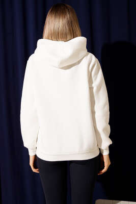 Los Angeles Baskılı Şardonlu Sweatshirt Ekru - Kadın Giyim Modelleri