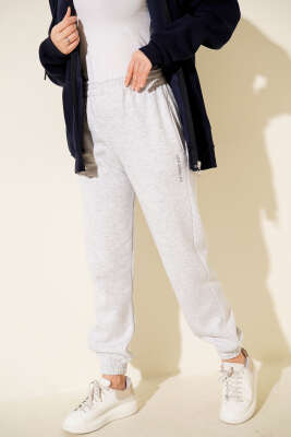 Los Angeles Nakışlı Şardonlu Pantolon Gri - DİVON