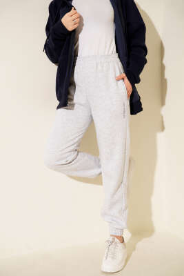 Los Angeles Nakışlı Şardonlu Pantolon Gri - Pantolon