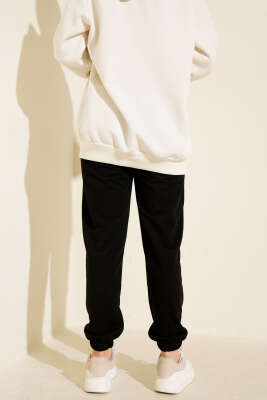 Los Angeles Nakışlı Şardonlu Pantolon Siyah - Pantolon