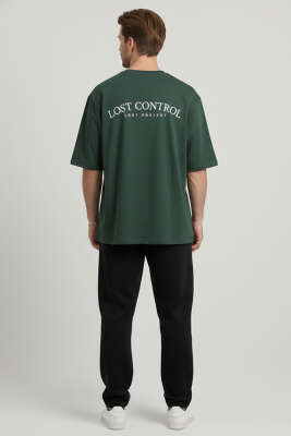 Lost Control Baskılı Erkek T-shirt Nefti - Yılın Fırsatı