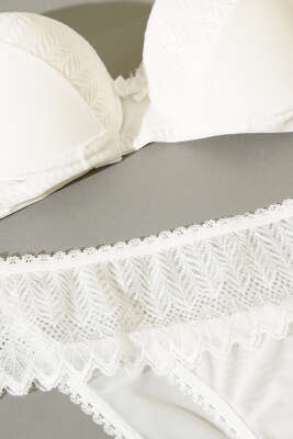 Lotus Destekli Jakar Sütyen Takım Ekru - Yılın Fırsatı