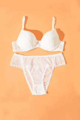 Lotus Desteksiz Jakar Sütyen Takım Ekru - Yılın Fırsatı