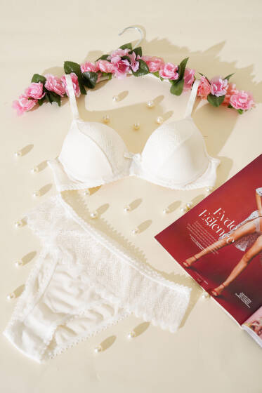 Lotus Desteksiz Jakar Sütyen Takım Ekru - Yılın Fırsatı