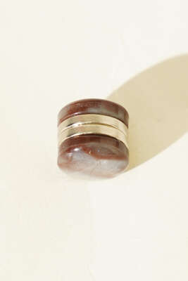 Lotus Serisi Ekru Kahve Eşarp Mıknatısı - İğne ve Klips