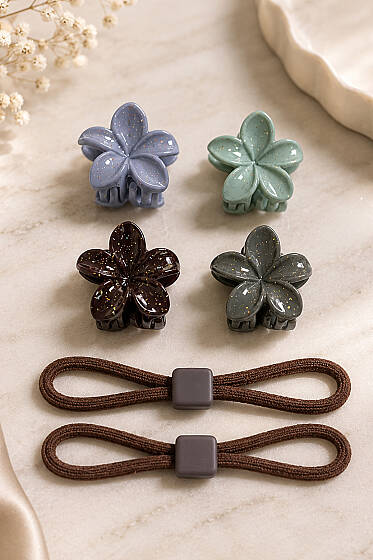 Lotus Set Lastikli Toka Acı Kahve - Toka