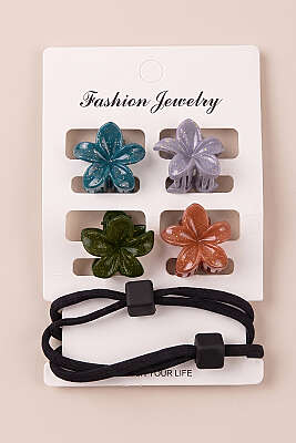  Lotus Set Lastikli Toka Siyah - KONYALI TOKA