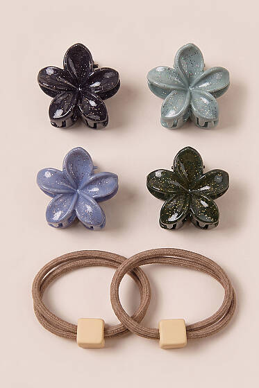  Lotus Set Lastikli Toka Sütlü Kahve - Toka