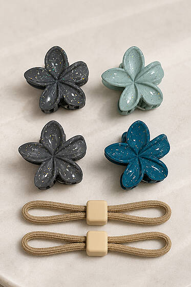  Lotus Set Lastikli Toka Sütlü Kahve - Toka