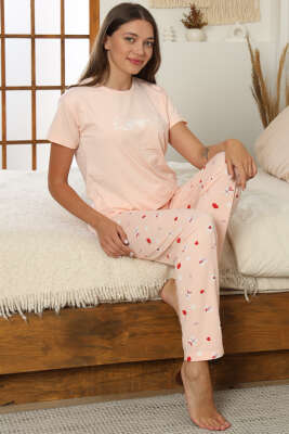 Love Baskılı Kısa Kol Pijama Takım Yavru Ağzı 