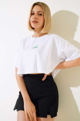 Loving Yazılı T-shirt Beyaz - Kadın Giyim Modelleri