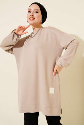 Loyşa Arma Detaylı Salaş Tunik Bej - Tunik