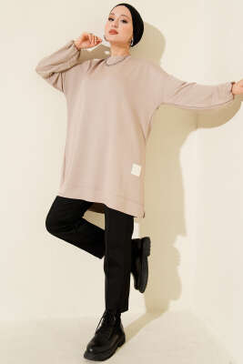 Loyşa Arma Detaylı Salaş Tunik Bej 