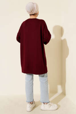 Loyşa Arma Detaylı Salaş Tunik Bordo - Tunik