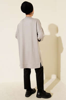 Loyşa Arma Detaylı Salaş Tunik Gri - Tunik