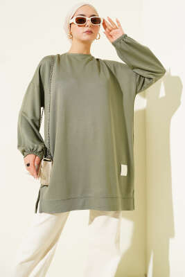 Loyşa Arma Detaylı Salaş Tunik Haki - Tunik