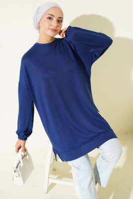 Loyşa Arma Detaylı Salaş Tunik İndigo - Tunik