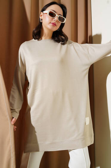 Loyşa Armalı Basic Tunik Bej - Tunik